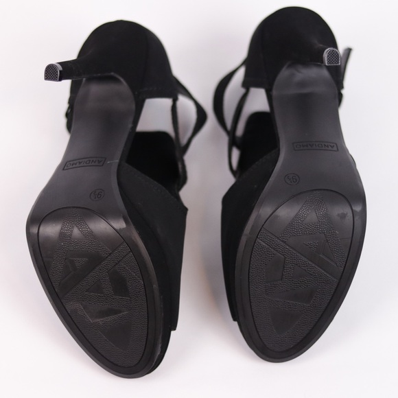 Andiamo black peep toe booties pumps 9.5 - Picture 7 of 12